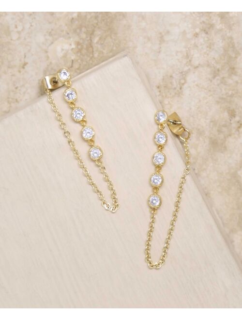 ETTIKA Crystal Gold-Plated Chain Dangle Earrings