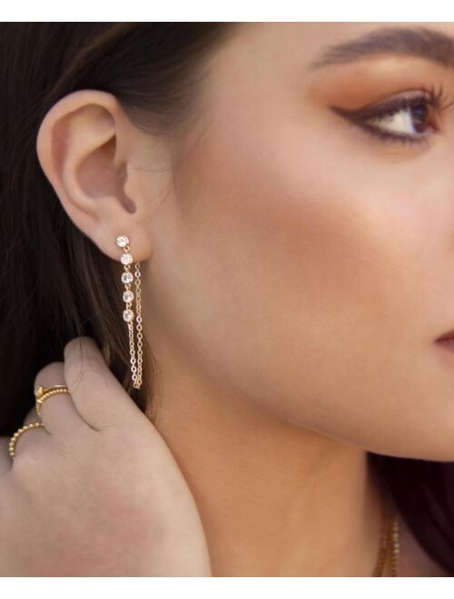 ETTIKA Crystal Gold-Plated Chain Dangle Earrings