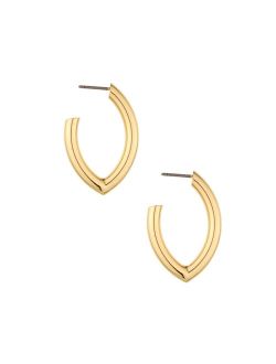 Mara Elongated 18K Gold Plated Hoop Earrings