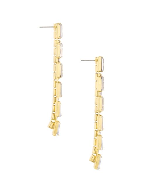 ETTIKA 18K Gold Plated Baquette Linear Earrings