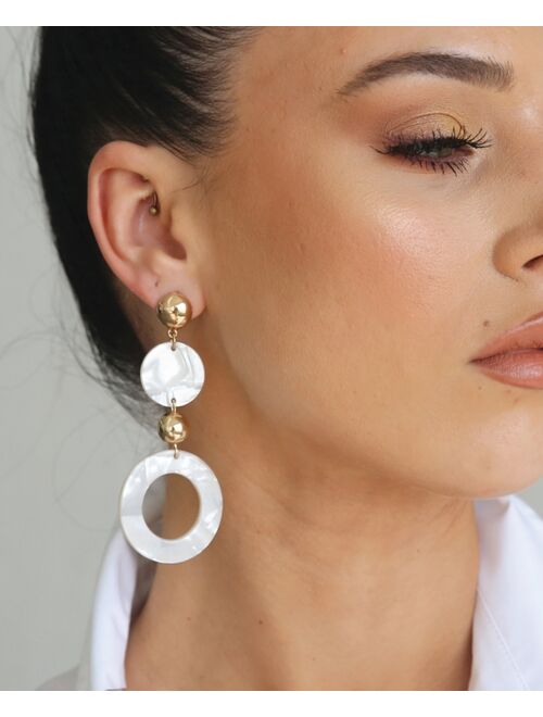 ETTIKA Soft Focus Resin Circle Drop Earrings