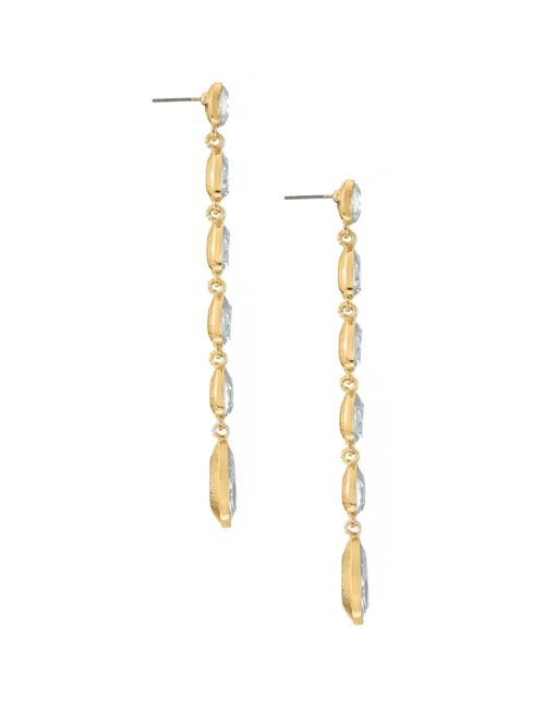 ETTIKA 18K Gold Plated Zinc Teardrop Linear Earrings