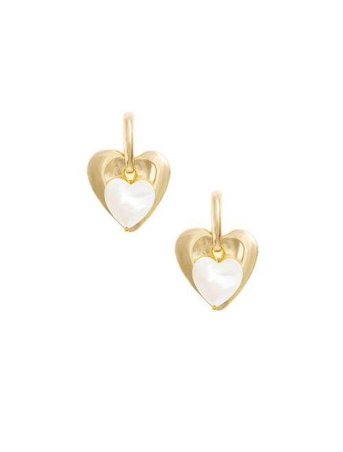 ETTIKA Mother of Pearl and Gold Plated Heart Earrings