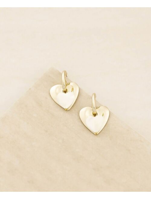 ETTIKA Mother of Pearl and Gold Plated Heart Earrings