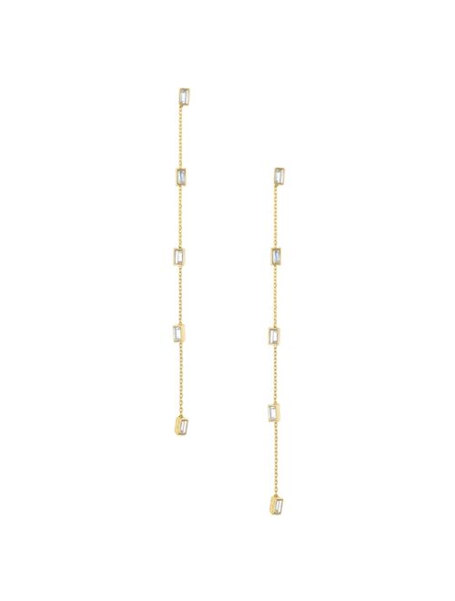 ETTIKA Linear Baguette Earrings in 18K Gold Plating