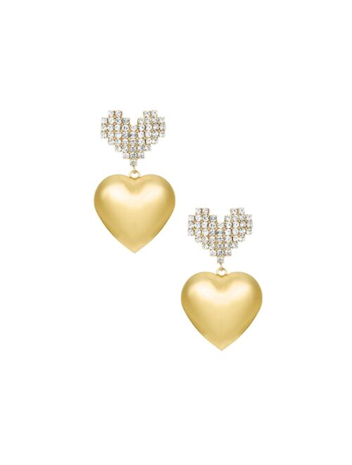 ETTIKA Digital Love Heart 18K Gold Plated Dangle Earrings