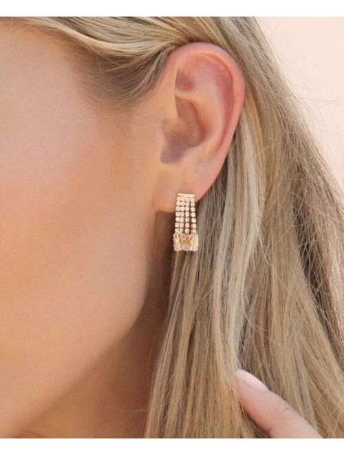 ETTIKA Crystal Fringe Dangle Stud Earrings