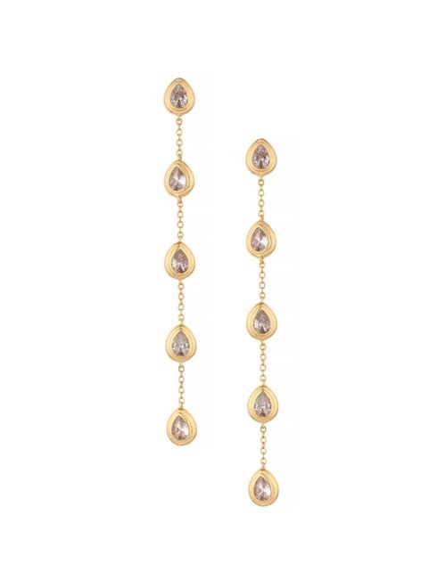 ETTIKA Multi-Crystal Teardrop Earrings in 18K Gold Plating