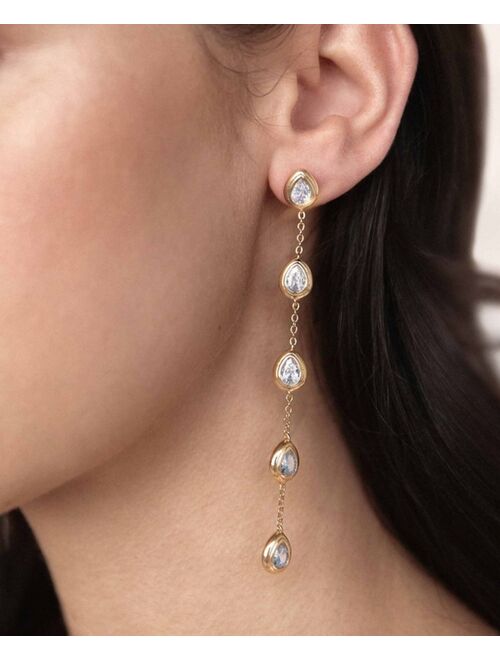 ETTIKA Multi-Crystal Teardrop Earrings in 18K Gold Plating