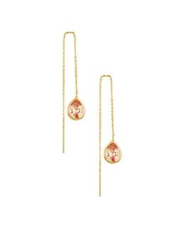 Barely There Chain Topaz Cubic Zirconia 18K Gold Plated Dangle Earrings