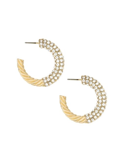 ETTIKA Glass Embellished Hoop Earrings