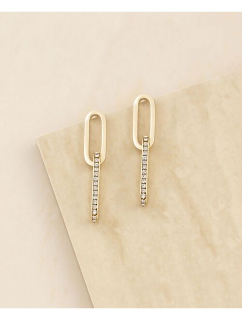 ETTIKA Elongated Link Crystal Earrings