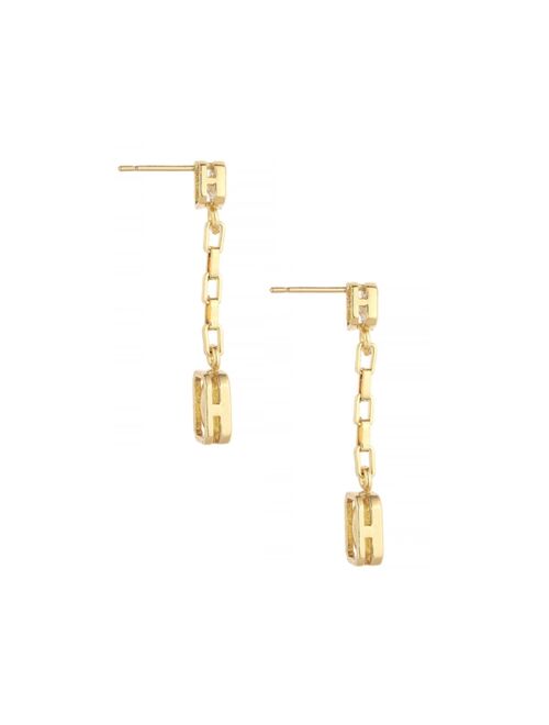 ETTIKA Linked Chain Dangle 18K Gold Plated Earrings