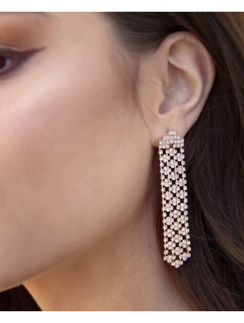 ETTIKA Linear Crystal Statement Chain Earrings