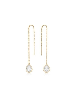 Barely There Chain Pink Cubic Zirconia 18K Gold Plated Dangle Earrings