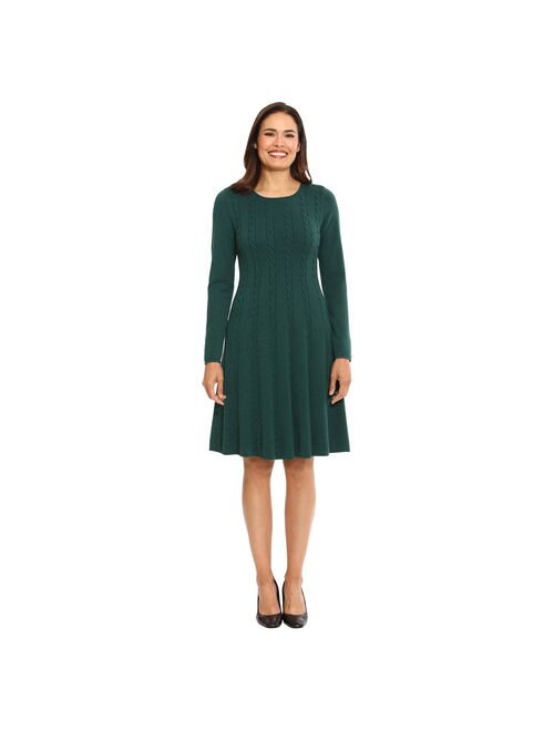 Women's London Times Jewel Neck Fit & Flare Dress