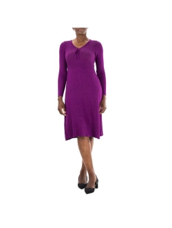 Women's Nina Leonard Ribbed A-Line Sweaterdress