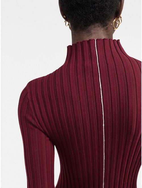 There Was One mock-neck ribbed-knit dress