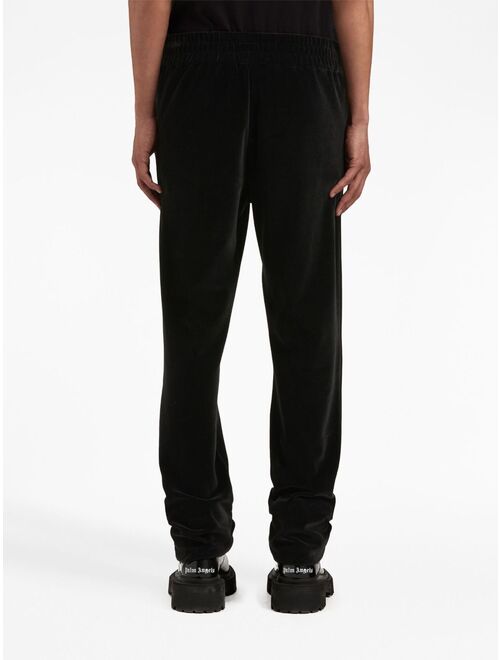 Palm Angels logo-print velvet track pants