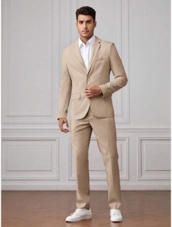 Shein Manfinity Mode Men Single Breasted Blazer & Pants Suit Set