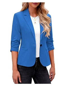 LookbookStore Blazers for Women Suit Jackets Dressy 3/4 Sleeve Blazer Business Casual Outfits for Work