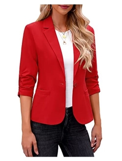 LookbookStore Blazers for Women Suit Jackets Dressy 3/4 Sleeve Blazer Business Casual Outfits for Work