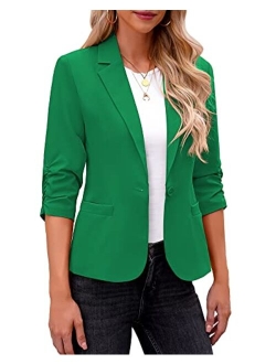 LookbookStore Blazers for Women Suit Jackets Dressy 3/4 Sleeve Blazer Business Casual Outfits for Work