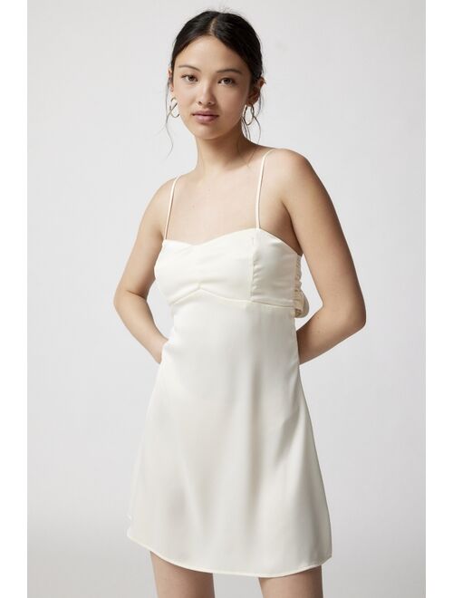 Urban Outfitters UO Bella Bow-Back Satin Mini Dress