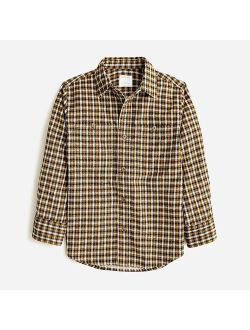 Wide-wale corduroy shirt-jacket in plaid
