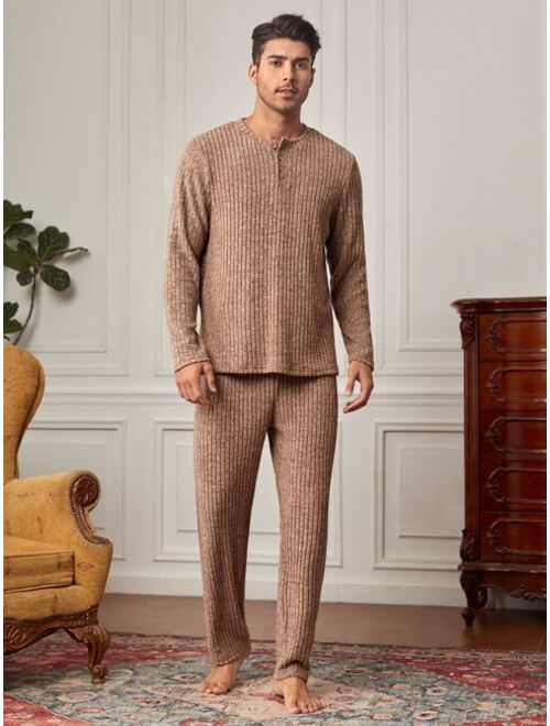 Shein Men Rib Knit PJ Set