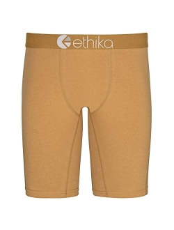 Mens- The Mid Cotton Solid Elastic Waist Boxer