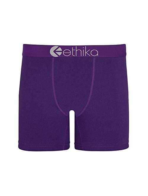 Ethika Mens- The Mid Cotton Solid Elastic Waist Boxer