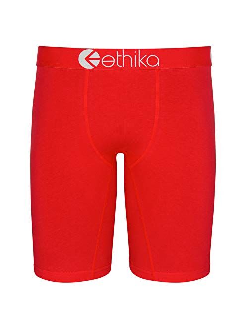 Ethika Mens- The Mid Cotton Solid Elastic Waist Boxer