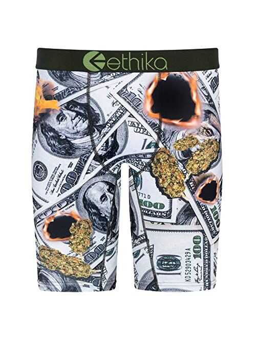 Ethika Mens- The Mid Cotton Solid Elastic Waist Boxer