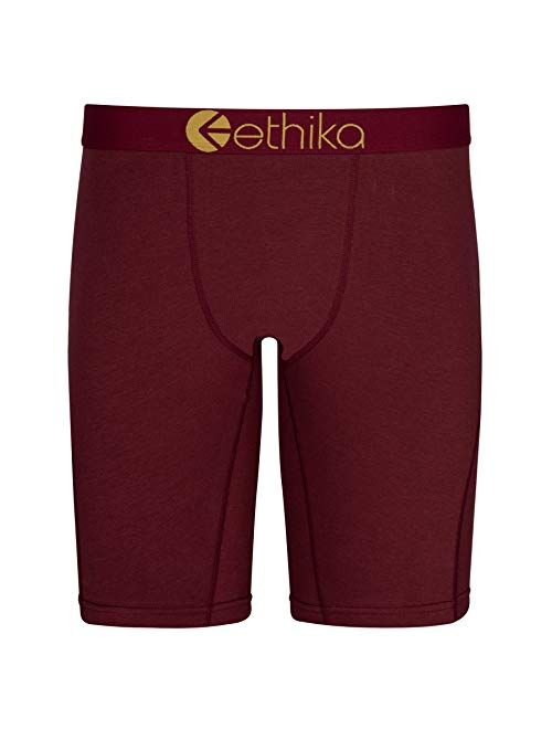 Ethika Mens- The Mid Cotton Solid Elastic Waist Boxer