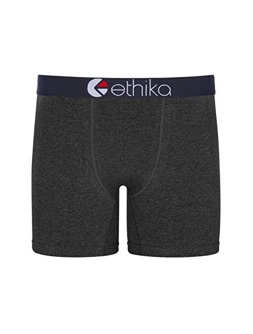 Ethika Mens- The Mid Cotton Solid Elastic Waist Boxer