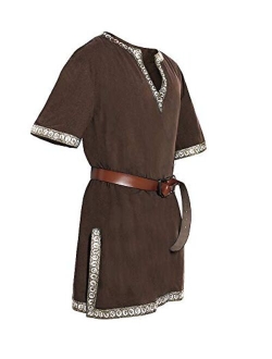 Taoliyuan Mens Medieval Costume Halloween Renaissance Tunic Viking Knight Pirate Vintage Warrior LARP Shirts