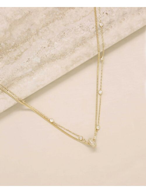 ETTIKA Delicate Chain and Crystal Necklace