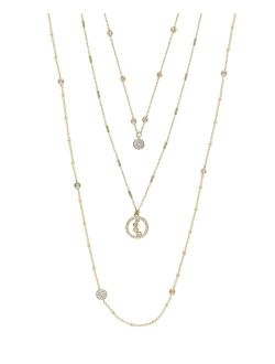 Triple Layered Crystal Detailed Women's Necklace