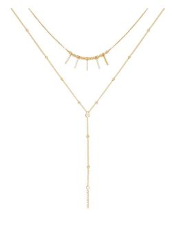 Crystal Landslide Lariat Layered Women's Necklace Set