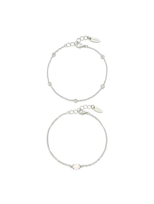 ETTIKA Opal Crystal Dainty Women's Bracelet Set with Extender Add On