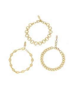 18K Gold Plated Might and Chain Bracelet Set