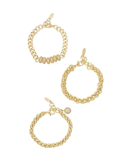 ETTIKA Gold-Plated Chain Stacking Bracelet Set of 3