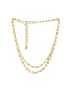 Simple Gold Plated Link Chain Necklace Set