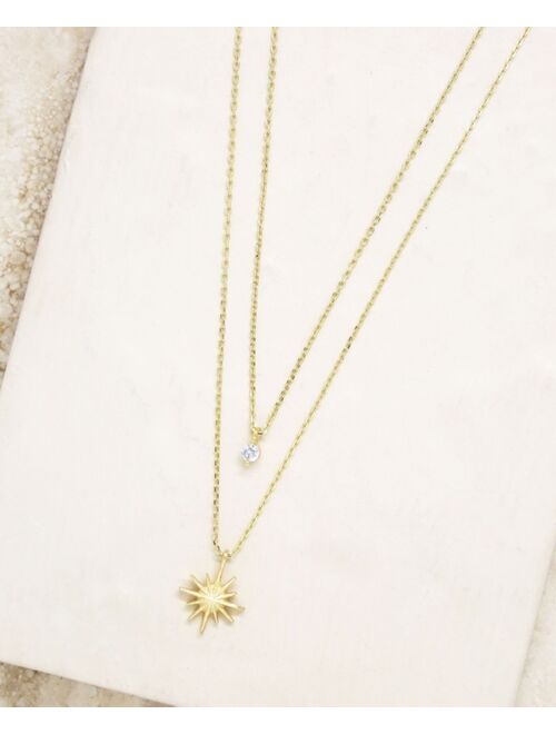 ETTIKA Layered Starburst Crystal Necklace