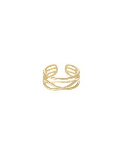 Open Lines Gold Plated Ring