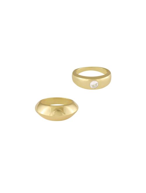 ETTIKA Women's 18k Gold Plated Statement Band Ring Set