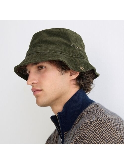 Garment-dyed corduroy bucket hat with snaps