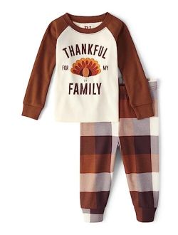 Baby 2 Piece and Toddler Thanksgiving Pajama Set, Cotton