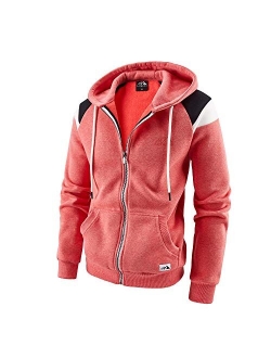 LAIWANG Men's Full Zip Fleece Hoodie zippered Color Block hooded slim Fit Long Sleeve Lightweight Sweatshirt